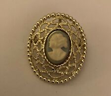 Wedgewood Blue Cameo Sarah Coventry Brooch Pin Signed  picture
