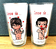 1970's Kim Casali Love Is . . Drinking Glass Tumbler 2 excellent cond 16 oz. picture