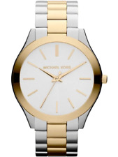 MICHAEL KORS MK3198 Slim Runway Silver & Gold 40mm Silver Dial Unisex Watch NEW picture