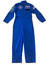 NASA Space Camp Space Gear Youth Size 14 Blue Flight Suit Zip Up picture