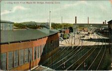1908. ANSONIA,CONN. LOOKING NORTH FROM MAPLE ST BRIDGE. POSTCARD. RR9 picture