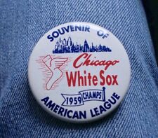 Vintage Pinback Button Chicago White Sox 1959 Champs American League 2 1/4