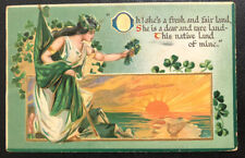 Tuck St. Patrick’s Day Woman Sunrise Irish Flag Embossed Vintage Postcard Q16 picture