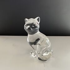 Lenox Crystal Cat Figurine Lead Crystal Vintage 90s Crystal Kitty Cat Kitten picture