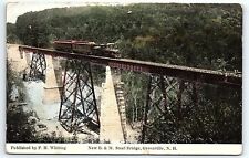 c1915 Boston & Maine B&M Railroad Steel Bridge Greenville New Hampshire Postcard picture