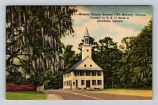 Midway GA-Georgia, Midway Church, Antique Vintage Souvenir Postcard picture