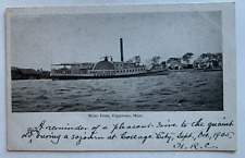 ca 1900s MA Postcard Edgartown Water Front Steamship Steamer 