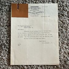 RARE 1923 LETTER WITH LEATHER SAMPLE FROM J.L. SHOEMAKER COMPANY PHILADELPHIA picture
