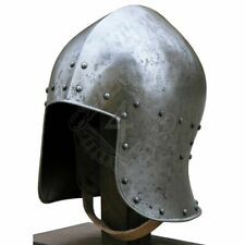 Antique Handmade 1.5 mm Steel Medieval Knight Barbuta Helmet With Padding picture