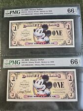 Disney Dollars 2008 D- Block PMG 66 EPQ  Consecutive Numbers  picture