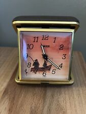 Vintage Travel Clock Travel Alarm Clock Plastic Case Tested picture