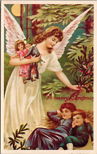 A Merry Christmas Angel Pink Wings Forest Moonlight Sleeping Mother Child New picture