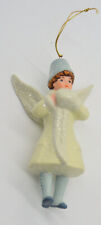 Costco Porcelain Snow Girl Angel Wings Christmas Holiday Ornament Sparkly B-4 picture