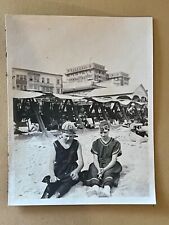 ANTIQUE 1919 Photograph TWO BATHING BEAUTIES Beach ATLANTIC CITY Hotel Strand picture