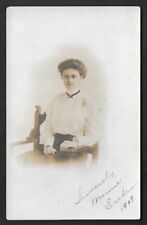 1909 THE FAIR POSTAL STUDIO CHICAGO Lady on Chair AZO RPPC REAL PHOTO POSTCARD picture