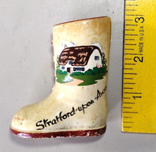 VTG Stratford Upon Avon England Glazed Ceramic Souvenir Keepsake Miniature Boot picture