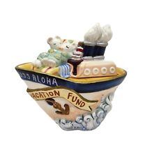 Fitz and Floyd Essentials Vacation Fund USS Aloha Coin Bank Ceramic Cruise Ship picture