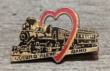 Coeur d'Alene Idaho Thunder Mountain Train Heart Steam Engine Souvenir Lapel Pin picture