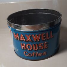 vintage maxwell house coffee 1 lb tin can Pre-zip code 1963 no lid picture
