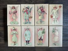 Porcelain Victorian LWinter Snow Dolls Set Of 8 Ornament Decorative Collectible picture