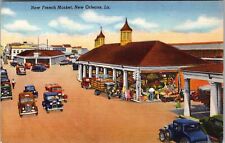 New Orleans LA-Louisiana, New 1938 French Market Buildings Vintage Postcard picture