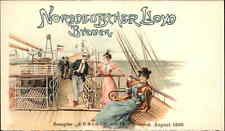 Norddeutscher Lloyd Bremen Steamship Ship Menu-Top Konigin Luise 1900 PC picture