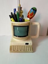 Vintage 1992 Fred Hollinger Computer Desktop 3D Ceramic Novelty Coffee Mug picture