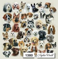 (1380) TWO Individual Paper LUNCHEON Decoupage Napkins - DOG BREEDS PUPPY CANINE picture