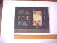 1934 CHICAGO WORLDS FAIR LARGE SPIRAL BOUND 32 color plates BOOK VG+ picture