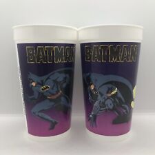 Vintage 1989 Taco Bell Collectible Batman Plastic Cups 32 OZ Lot of Two Cups NEW picture