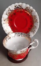 Royal Albert Regal Series Red Gold Design Footed Cup & Saucer Set picture