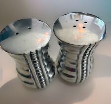 RARE Wilton Armetale Salt & Pepper Shaker Set -  Flutes & Pearls Collection /RWR picture
