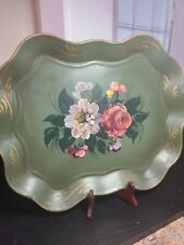 Vintage Nashco Products Hand Painted Rectangular Tray with Flowers picture