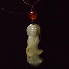 Beautifully Certified Natural Creamish White Jadeite Jade Pendant-Guanyin-P91 picture