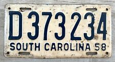 1958 South Carolina License Plate - Very good original paint picture
