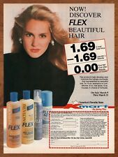 1987 Revlon Flex Shampoo Vintage Print Ad/Poster Kmart 80s Hair Style Art Décor  picture