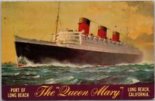 Vintage 1968 QUEEN MARY Lon Beach California Advertising Postcard *Creased picture