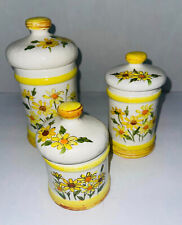 1978 Sears Roebuck & Co. 3 Piece Set-- Cookie Jar Canister Set Yellow Daisies picture