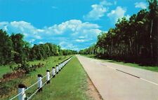 Curt Teich  Road and Guard Rail Scene Vintage Chrome PC picture