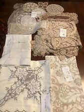 Lot Of Antique & Vintage Hungarian Fine Lace Doilies, Pillowcase & Tablecloth picture