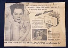 Vintage 1945 LUX Toilet Soap Maria Montez Newspaper Ephemera Print Ad picture