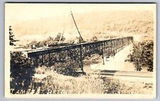 C.1910 RPPC TOWANDA, PA CONSTRUCTION ON JAMES STREET BRIDGE PHOTO Postcard P50 picture