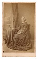 ANTIQUE CDV CIRCA 1860s LONDON SCHOOL OLD LADY IN DRESS LONDON ENGLAND picture