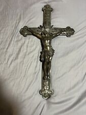 Beautiful Antique Metal Large Wall Cross/ Handmade/ 1800’s ? picture