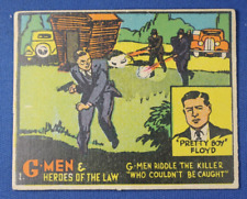1936 Gum G-Men & Heroes of The Law - #1 Pretty Boy Floyd - VG/Ex Condition picture