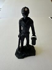 Made from coal figurine of a coal miner handcrafted by James D England picture