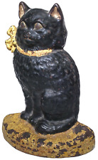HUBLEY EARLY 20TH C AMERICAN ANTIQUE HND PAINTED STANDING CAT CAST IRON DOORSTOP picture