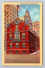 Boston MA-Massachusetts, Old State House, Antique Vintage Souvenir Postcard picture