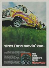 1974 Firestone Wide Oval Tire Ad Chevy G20 Van Vintage Magazine Advertisement 20 picture