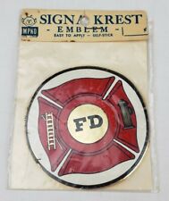 Vintage NOS Signa Krest Emblem by IMPKO Fire Department FD Decal Hardold Malcom picture